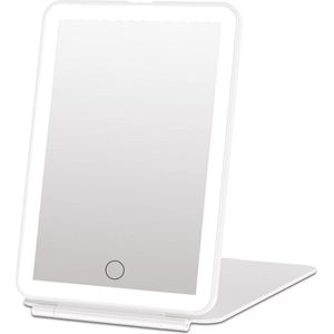 Oplaadbare Make-upspiegel met Verlichting en Touchscreen - Draadloze Schoonheidsspiegel - LED Make-up Spiegel met Verstelbare Standaard - Professionele Make-upspiegel met Heldere Verlichting - Compact en Handig Design - 72 LED-verlichting