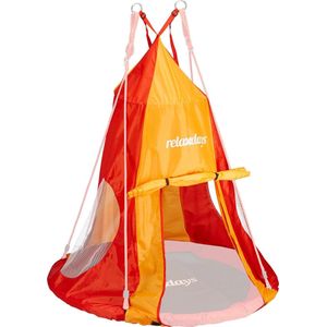 Relaxdays tent nestschommel - cocon - hangende tent - schommel accessoires - tuin - rood - 110 cm