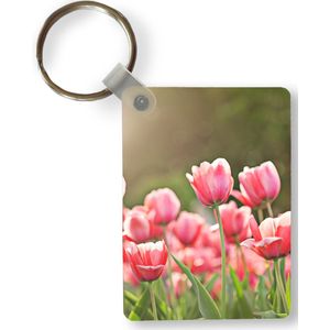 Sleutelhanger - Tulpen - Zon - Lente - Uitdeelcadeautjes - Plastic