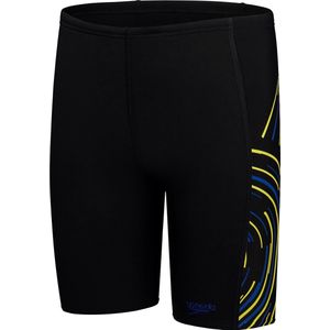 Speedo Plastisol Placement Jammer Zwart/Blauw Jongens Sportzwembroek - Maat 176