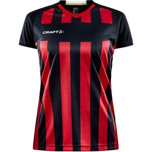 Craft Progress 2.0 Stripe Shirt Korte Mouw Dames - Zwart / Rood | Maat: XXL