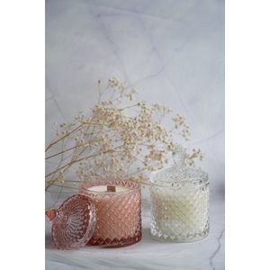 Cerei set kaarsen in glas 2 stuks set ROZE PROSECCO en PARIJS