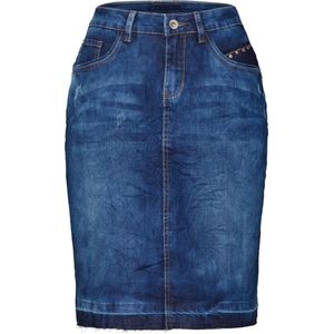 Cream rok patched denim skirt Blauw Denim-40