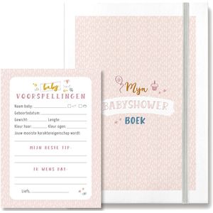 Maan Amsterdam Babyshower boek Roze - inclusief 30 babyshower invulkaarten om in te plakken - Unisex