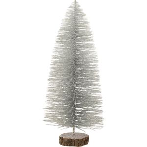 J-Line Kerstboom - polyresin - glitter/zilver - medium