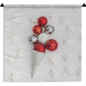 Wandkleed Kerst - De kerstboomballen in de vorm van een ijsje Wandkleed katoen 150x150 cm - Wandtapijt met foto