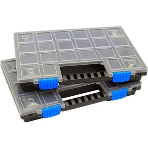 Gereedschapskist XL organizer assortimentsdoos sorteerdoos stapelbaar 345 x 249 x 50 mm - kleine onderdelen magazijn - schroevendoos