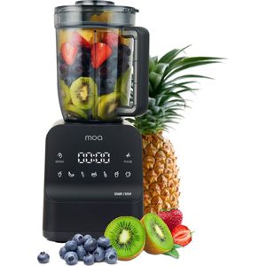 MOA Power Blender - 1800W - 1,5L - Smoothie Maker - Zes mesjes - 7 Standen - PB18B - Zwart