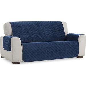 Velvet Quilt - Bankbeschermer - 200cm breed - Blauw - Soft Touch - Anti-slip onderkant