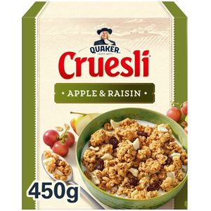 Quaker Cruesli Appel Rozijn 450 gram 3 Grote Pakken Ontbijtgranen