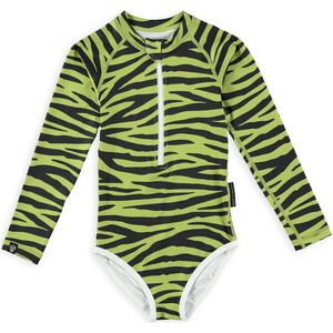 Beach & Bandits - UV-zwempak voor meisjes - Lange mouw - UPF50+ - Go Pesto - Groen - maat 104-110cm