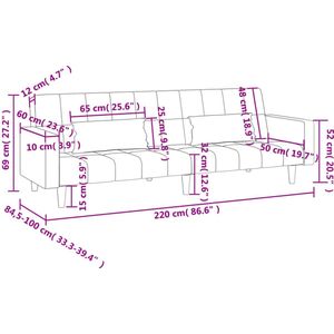 vidaXL-Slaapbank-2-zits-met-2-kussens-stof-donkergrijs