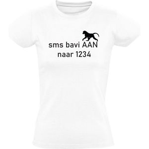 SmsBaviaan T-shirt Dames | smsen | baviaan | aap | telefoon | bericht | mooi | leuk |