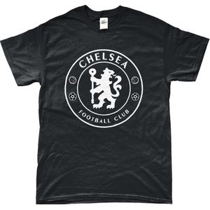 Chelsea Shirt - Logo - T-Shirt - Londen - UEFA - Champions League - Voetbal - Artikelen - Zwart - Unisex - Regular Fit - Maat 4XL