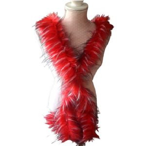 Marabou boa rood decoratie bont sjaal kind feest carnaval verkleden prinses verkleedkleren bont strip pluche plume plumage art creatief huis decoratie