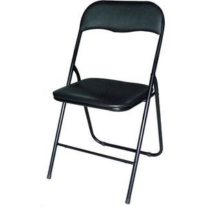 BRASQ Gewatteerde Klapstoel Zwart 43x38x78 cm, opvouwbare stoel FC100