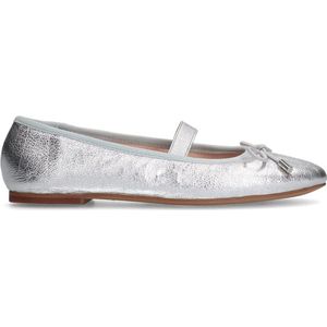 Sacha - Dames - Zilveren metallic ballerina's met strikje - Maat 41
