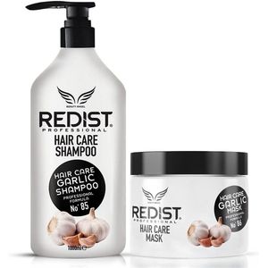 Redist Knoflook Shampoo + Haarmasker - Versterkt Haar & Stimuleert Groei - 1000ml + 500ml