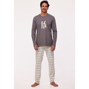 Woody pyjama jongens/heren - donkergrijs - haas - 232-10-PLS-S/154 - maat L