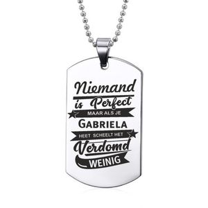 Niemand Is Perfect - Gabriela - RVS Ketting