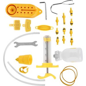 Hydraulic Bike Disc Brake Mineral Oil Bleed Repair Tool Kit - Content - Xtech Oil .