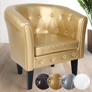 Chesterfield fauteuil, zetel, goudkleurig