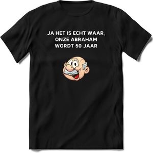 Ja het is echt waar T-Shirt | Grappig Abraham 50 Jaar Verjaardag Kleding Cadeau | Dames – Heren - Zwart - M