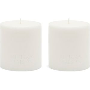 Riviera Maison - Kaarsen - Pillar Candle ECO off-white 10x10 - Wit - Set van 2 stuks