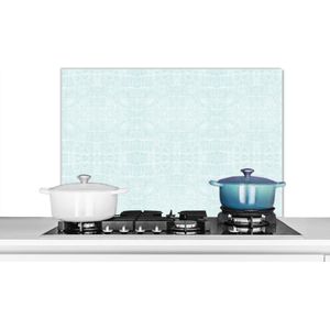 Spatscherm keuken 80x55 cm - Kookplaat achterwand Inductie beschermer - Leer - Blauw - Dierenhuid - Muurbeschermer - Spatwand fornuis - Hoogwaardig aluminium