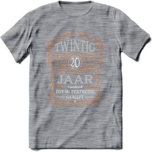 20 Jaar Legendarisch Gerijpt T-Shirt | Oranje - Grijs | Grappig Verjaardag en Feest Cadeau Shirt | Dames - Heren - Unisex | Tshirt Kleding Kado | - Donker Grijs - Gemaleerd - 3XL