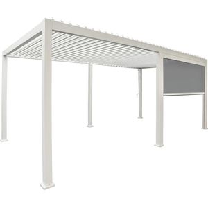 SORARA® Mirador Pull Down Zijscherm - 300 cm - Wit - Zijscherm voor Mirador 2021 Paviljoen - Voor privacy, beschutting, schaduw