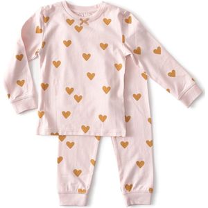 Little Label Pyjama Meisjes - Maat 134-140 - Roze, Okergeel - Zachte BIO Katoen