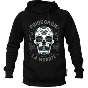 PRiDE or DiE Hoodie Sweater Until Death Zwart maat S