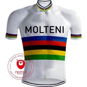 Retro Wielershirt Molteni Regenboog - REDTED - L