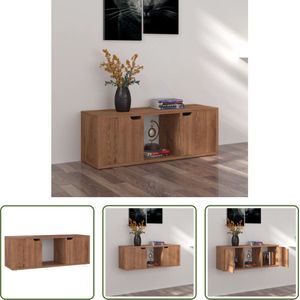 The Living Store Televisiemeubel TV-kast - 88.5 x 27.5 x 30.5 cm - Bruineiken MDF