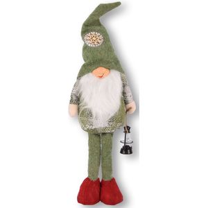 Groen Kerstkabouter 55 cm – Kerstdecoratie voor Binnen – Gnome Staand met Pluche