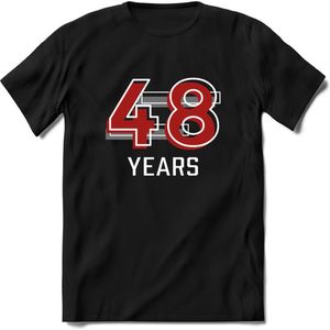 48 Years - Feest kado T-Shirt Heren / Dames - Rood / Grijs - Perfect Verjaardag Cadeau Shirt - grappige Spreuken, Zinnen en Teksten. Maat XXL