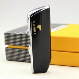 Sigarenaansteker Cohiba incl. boor in zwart met luxe geschenkdoos - Jet flame aansteker voor sigaren