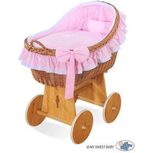 Rietenieten kindermand met kap Carina- blauw