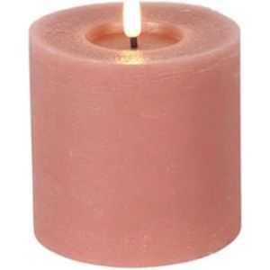 Stompkaars lyon roze - countryfield - 10x10cm - led kaars - led kaarsen met flikkerende vlam - ledkaarsen - countryfield kaarsen led - verlichting