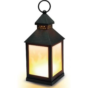 Lantaarn LED - BENSON Outdoor - Zwart - Vlameffect