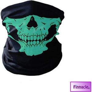 Finnacle - Balaclava Gezicht Shield Tactische Masker Licht groen 3D Schedel Sport Nek Warm Motor Masker Volgelaatsmasker Winddicht Motorfiets Mondkap face shield spatmasker gezichtscherm Ski Outdoor Sport