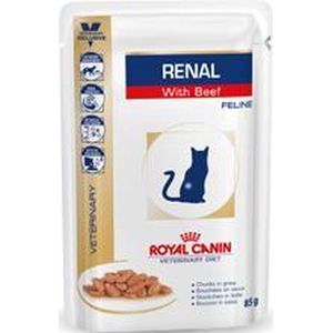 Royal Canin Renal Rundvlees - Kattenvoer - 4 X 12 X 85 g
