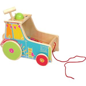 Trekfiguur / trekdier hout - tractor - Houten speelgoed vanaf 1 jaar