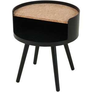 Bijzettafel Angola - Set van 2 Angola Bruin - MDF - Rond - 40x40cm - Hoogte 46 cm