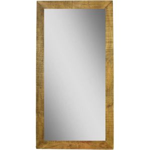 Wandspiegel - 110x70 cm - mangohout - Naturel/Bruin