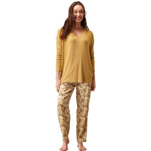 Penye Mood - Dames Pyjama Set, Lange Mouwen - S
