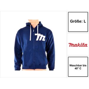 Makita hoodie met rits maat L ( 98P145 ) kleur blauw