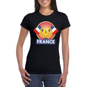 Zwart Frans kampioen t-shirt dames - Frankrijk supporter shirt XS