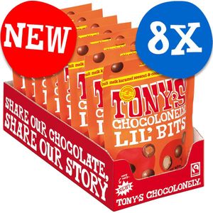 Tony's Chocolonely - Lil’Bits Melk karamel zeezout & cookie mix - Tony Chocolonely mini - Chocolade mix - Chocolade koekjes - 8x 120g